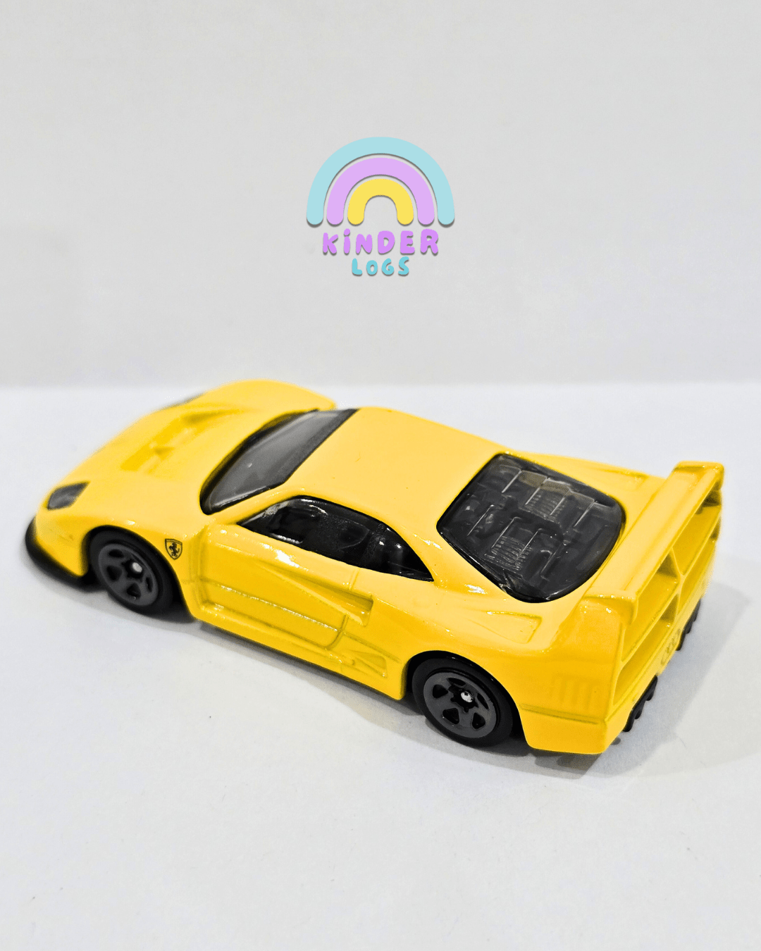 Hot Wheels Ferrari F40 Competizione - Yellow (Uncarded - New) - Kinder Logs