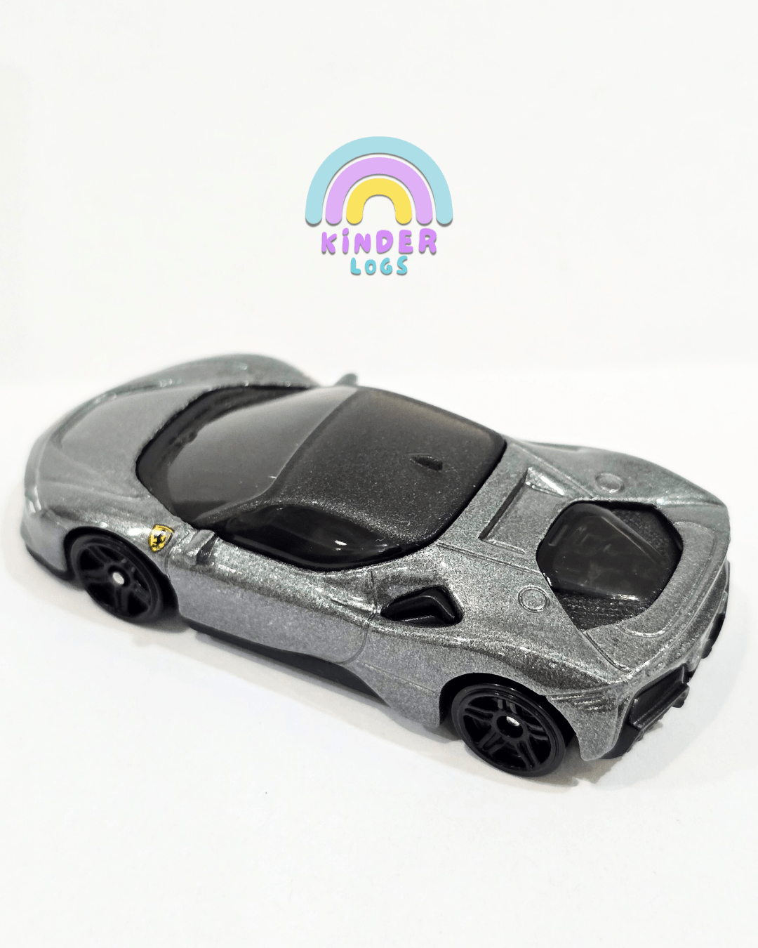 Hot Wheels Ferrari SF90 Stradale - Grey (Uncarded - New) - Kinder Logs