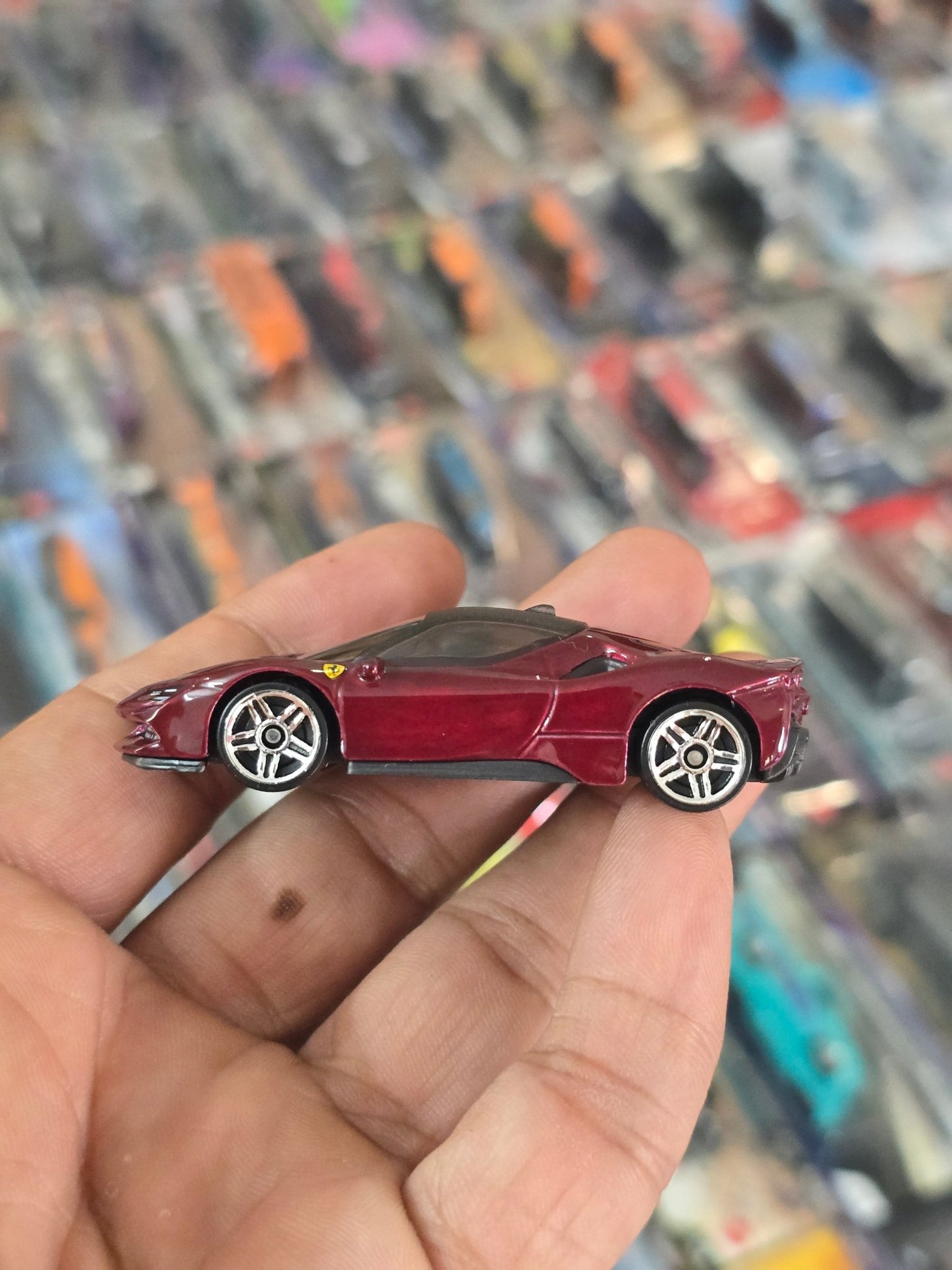 Hot Wheels Ferrari SF90 Stradale - Maroon (Uncarded) - Kinder Logs