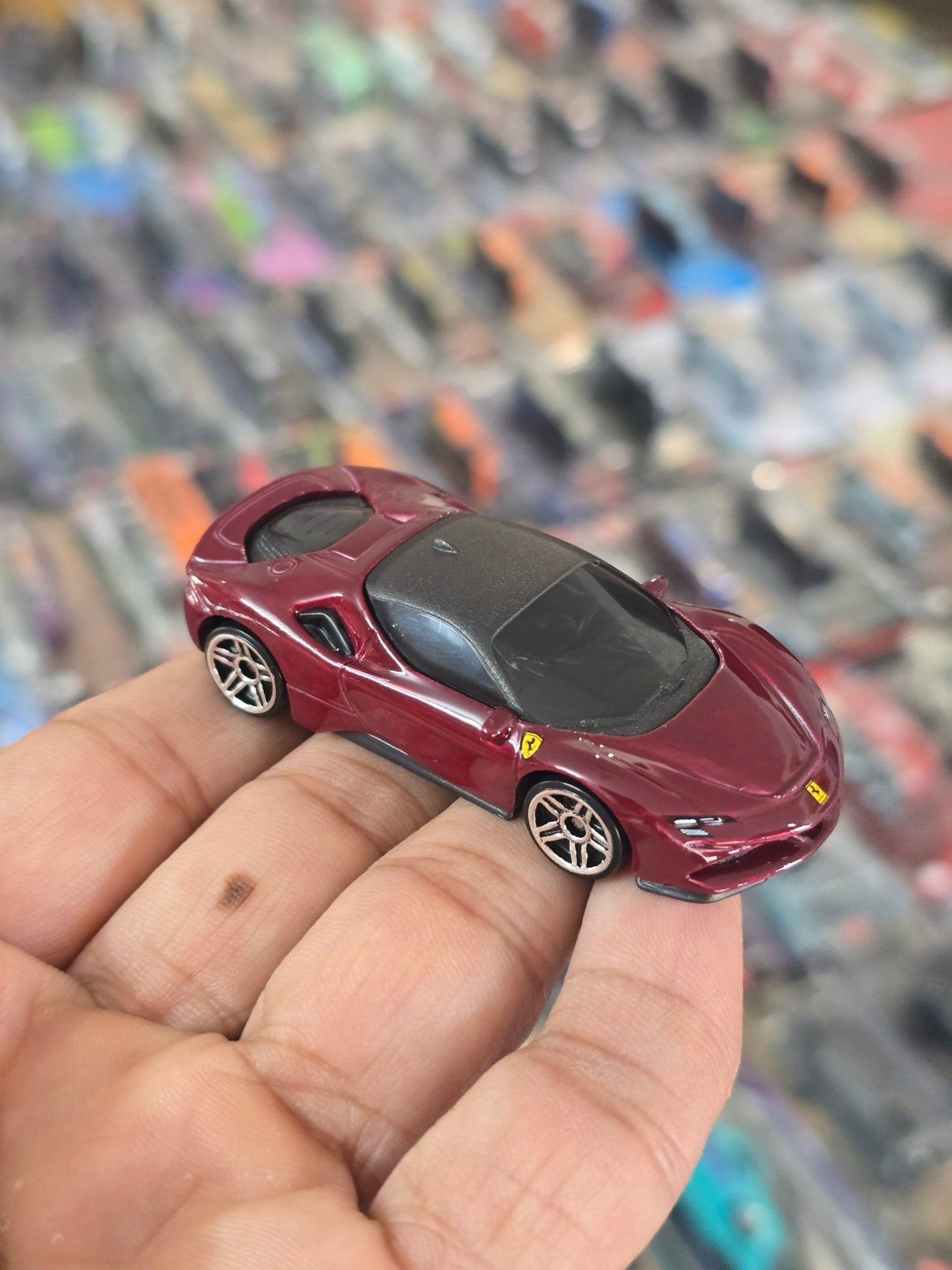 Hot Wheels Ferrari SF90 Stradale - Maroon (Uncarded) - Kinder Logs