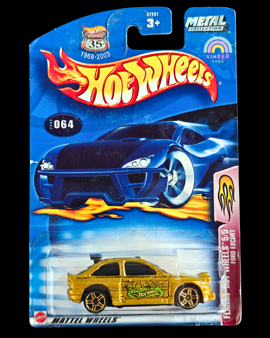 Hot Wheels Ford Escort - Collector No. 064 (Imported) - Kinder Logs