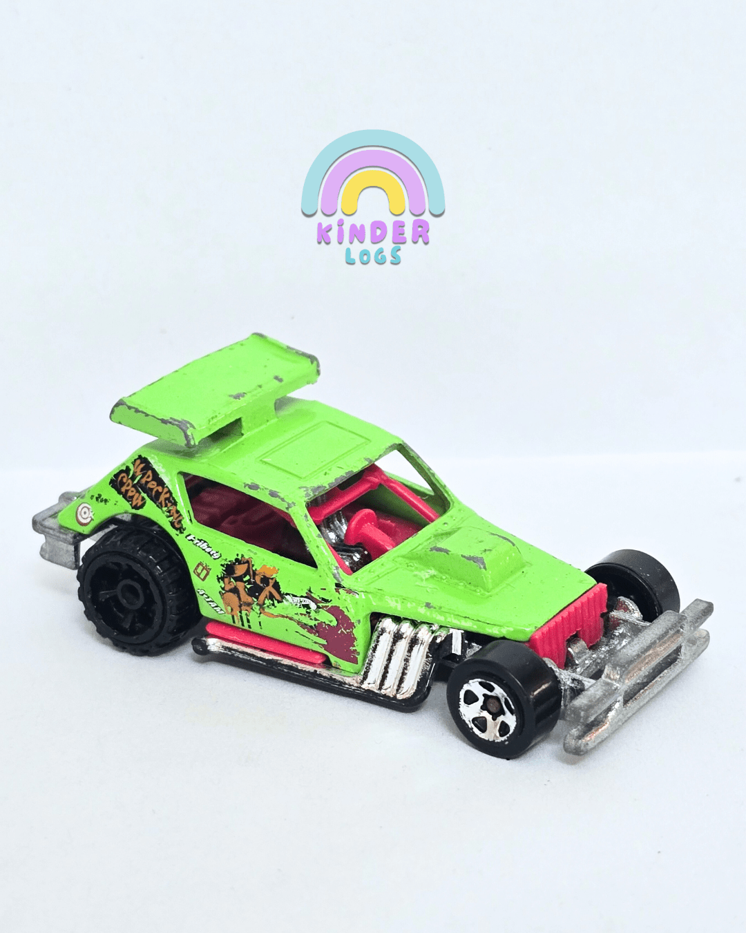Hot Wheels Greased Gremlin - Green (Pre - Owned Car) - Kinder Logs