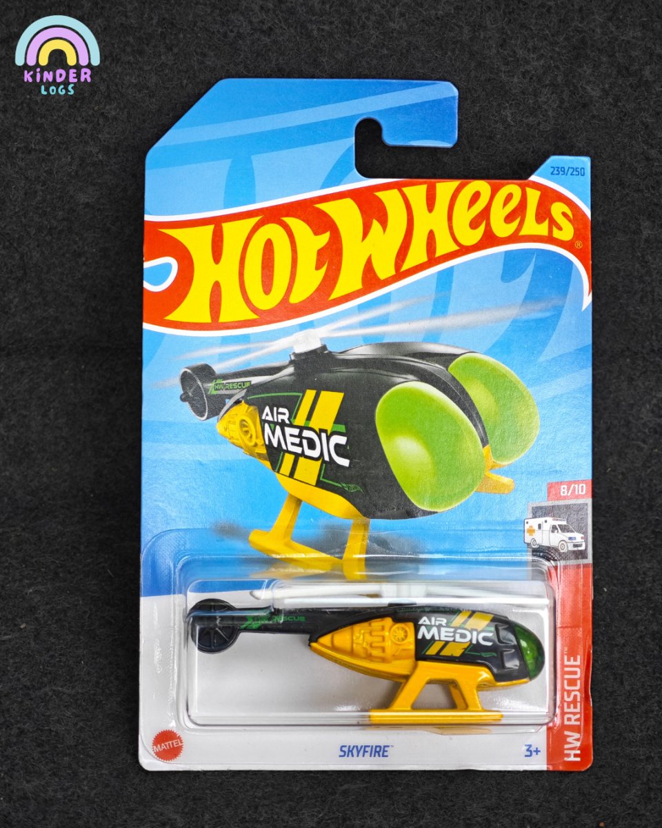 Hot Wheels Helicopter - Air Medic - Skyfire - Kinder Logs