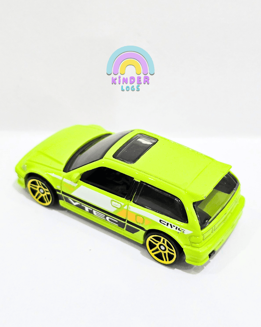 Hot Wheels Honda Civic EF - Neon Green (Uncarded) - Kinder Logs