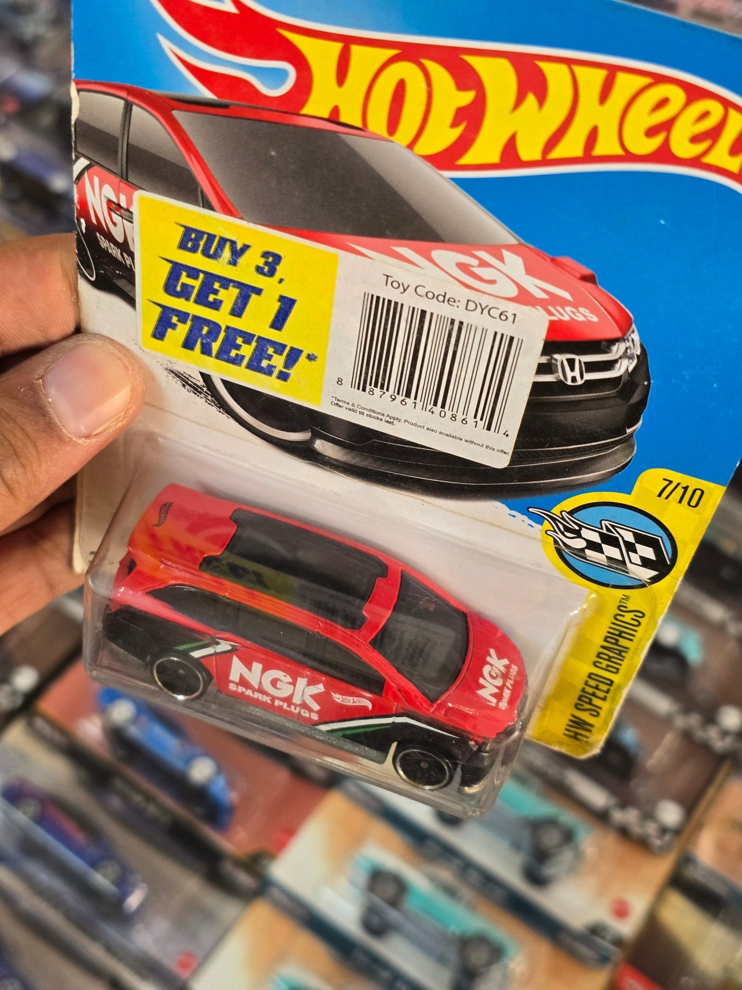 Hot Wheels Honda Odyssey - NGK Spark Plugs (2016 Card) - Kinder Logs