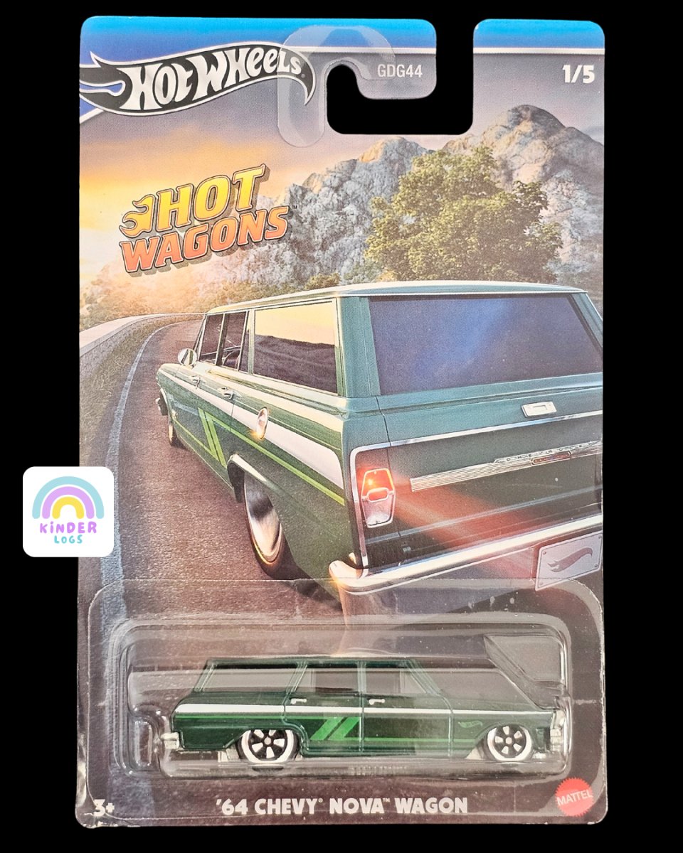 Hot Wheels Hot Wagons - 1964 Chevy Nova Wagon - Kinder Logs