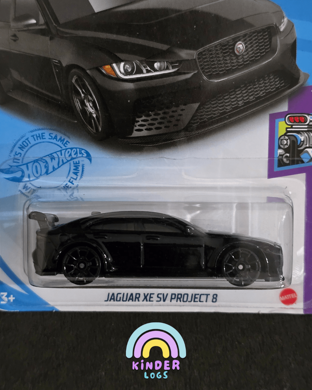 Hot Wheels Jaguar XE SV Project 8 - Black (Imported) - Kinder Logs