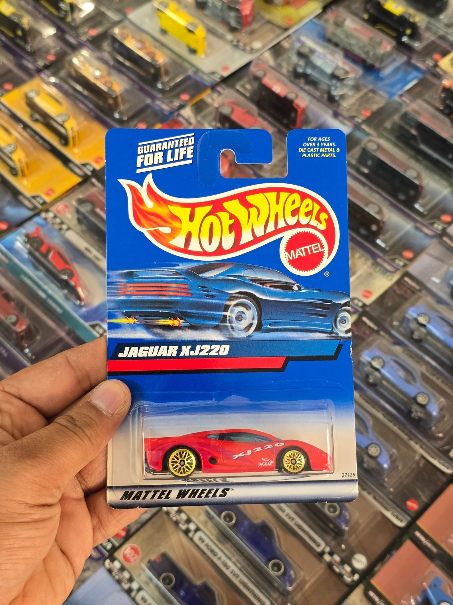 Hot Wheels Jaguar XJ220 - Red (Rare Card) - Kinder Logs