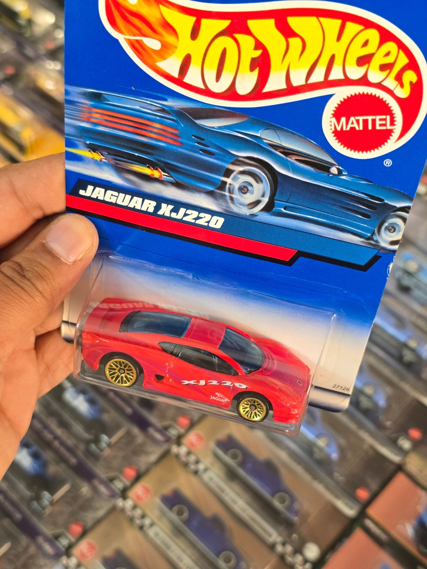 Hot Wheels Jaguar XJ220 - Red (Rare Card) - Kinder Logs
