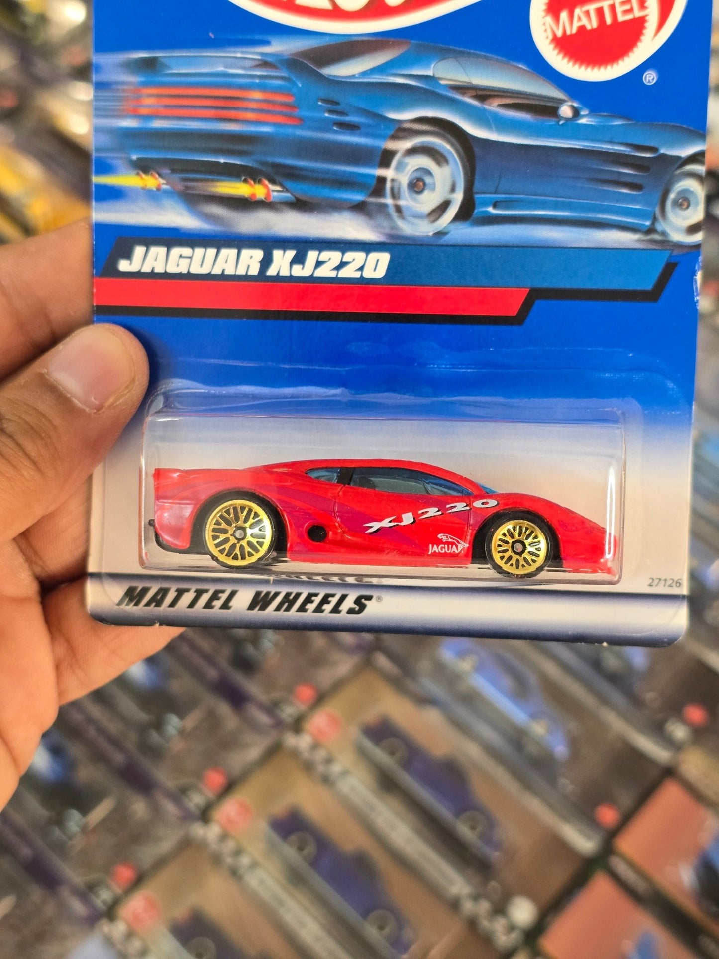 Hot Wheels Jaguar XJ220 - Red (Rare Card) - Kinder Logs