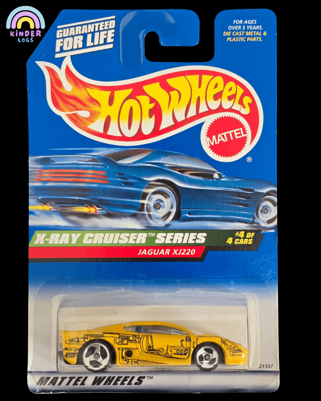 Hot Wheels Jaguar XJ220 (Yellow) - X - Ray Cruiser Series - Kinder Logs