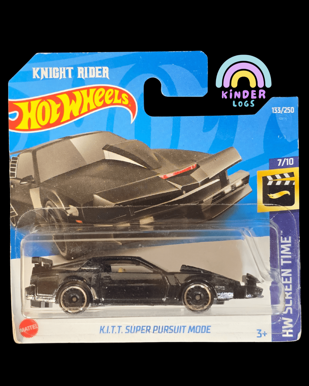 Hot Wheels Knight Rider K.I.T.T. Super Pursuit Mode (Imported Short Card) - Kinder Logs