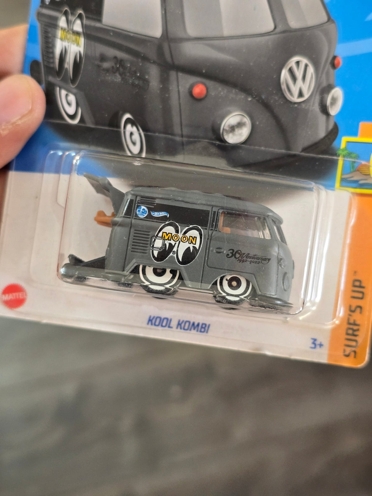 Hot Wheels Kool Kombi Moon Eyes - Grey (Carded - Imported) - Kinder Logs