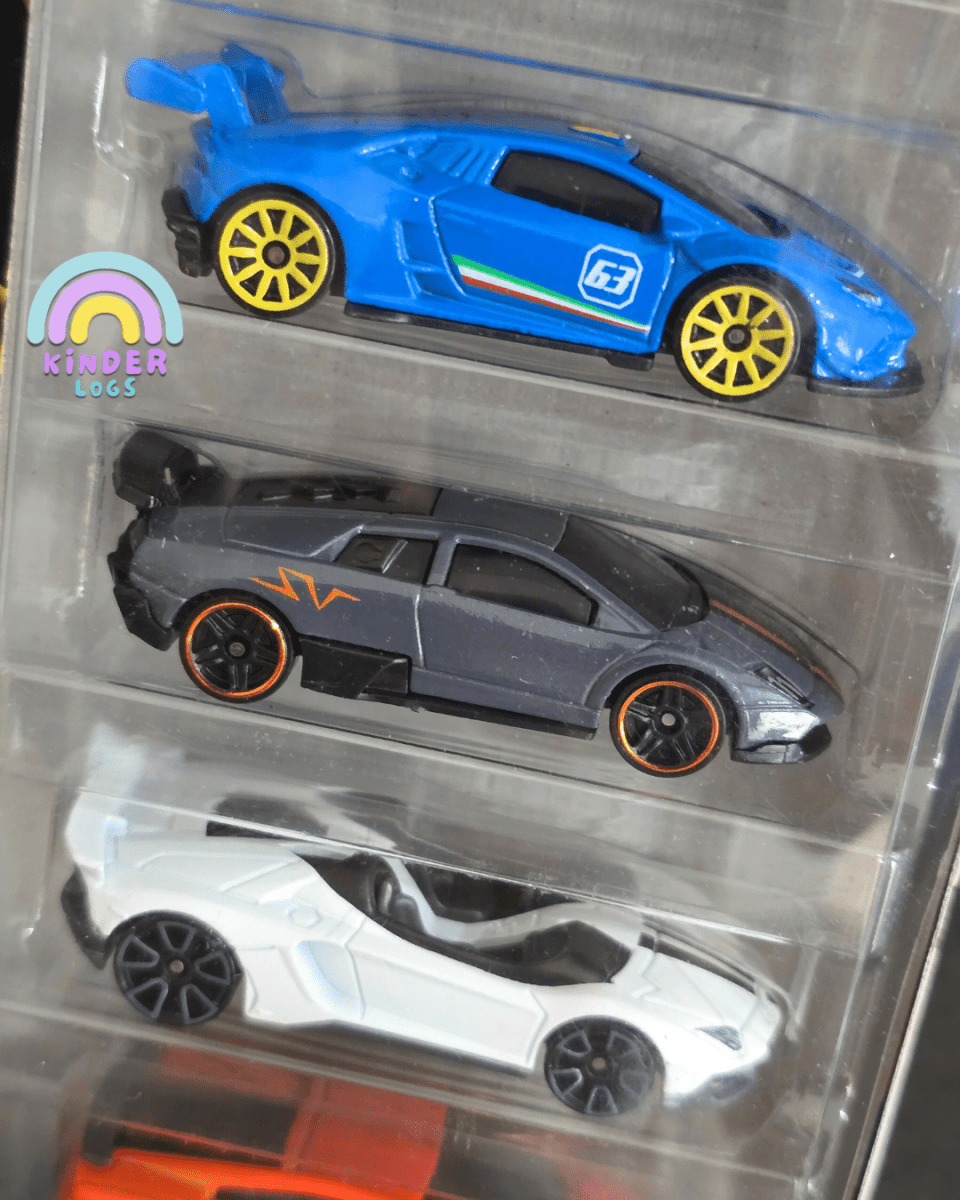 Hot Wheels Lamborghini 5 Cars Pack (Imported) - Kinder Logs