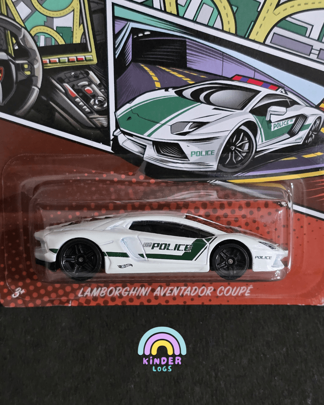 Hot Wheels Lamborghini Aventador Coupe Police Car (Imported) - Kinder Logs