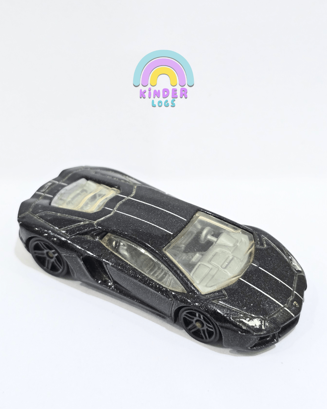 Hot Wheels Lamborghini Aventador LP700 - 4 - Metallic Black (Used Car) - Kinder Logs