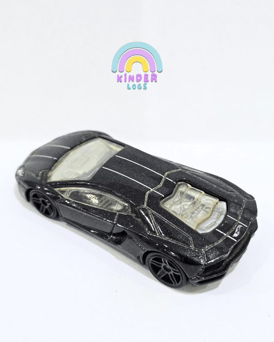 Hot Wheels Lamborghini Aventador LP700 - 4 - Metallic Black (Used Car) - Kinder Logs