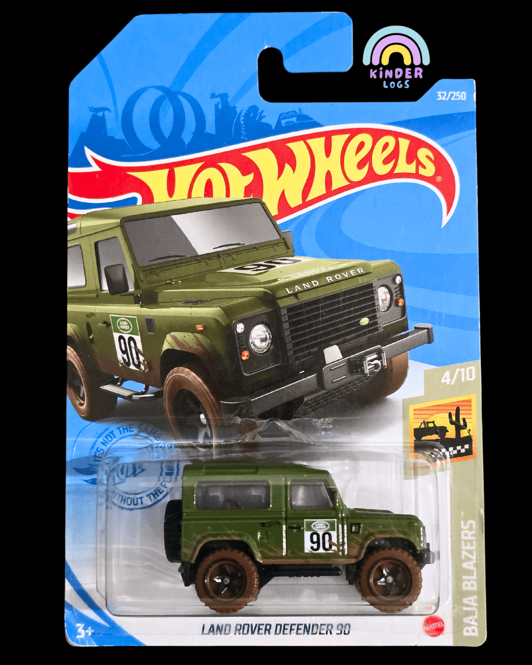 Hot Wheels Land Rover Defender 90 - Army Green (Imported) - Kinder Logs