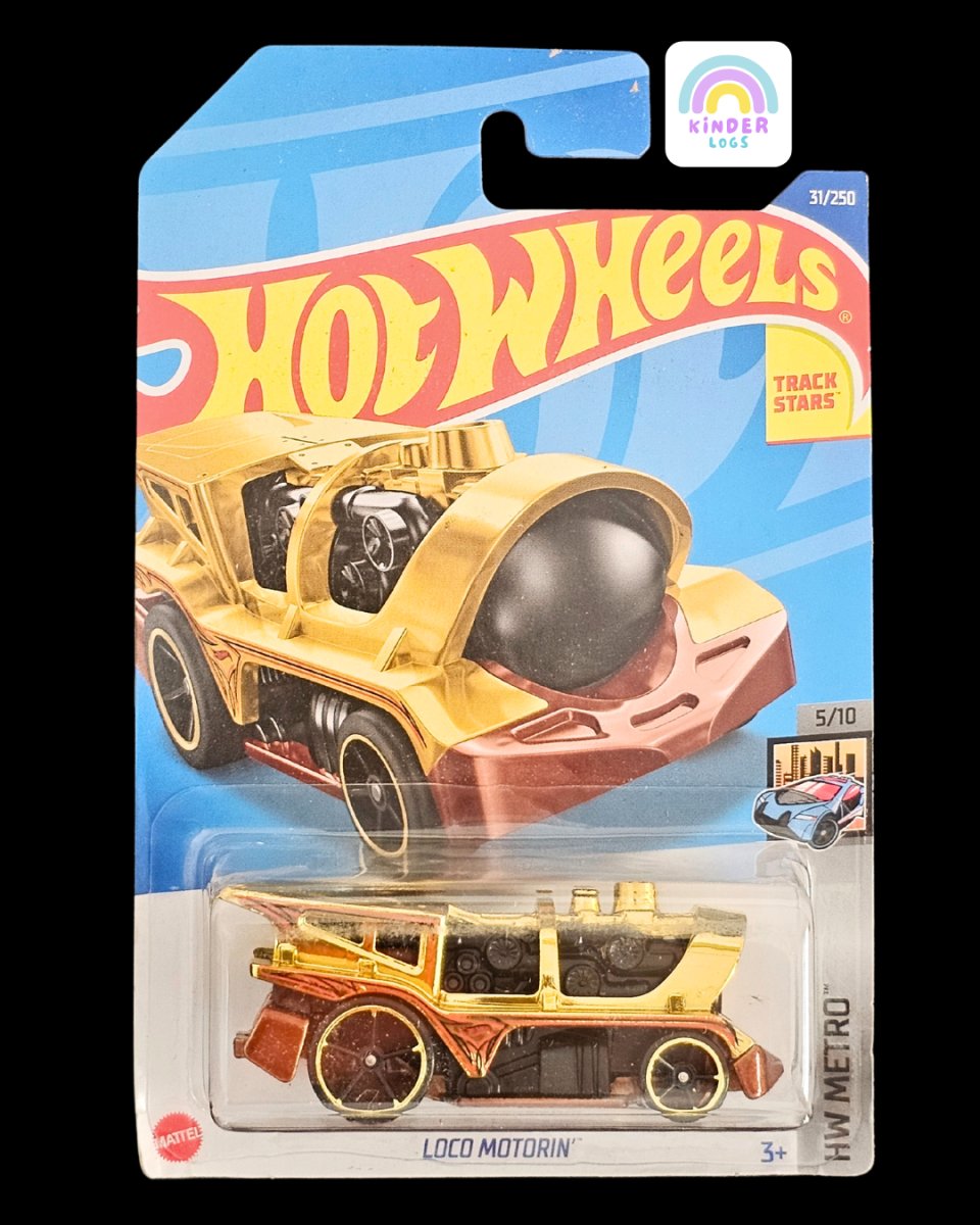 Hot Wheels Loco Motorin' Gold Train Engine - Main Image