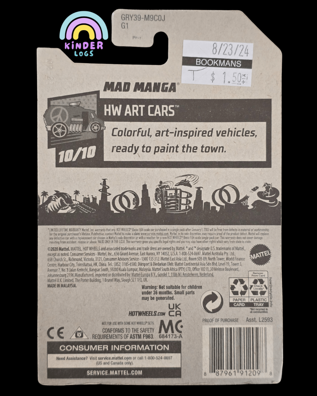 Hot Wheels Mad Manga - HW Art Cars (Imported) - Kinder Logs