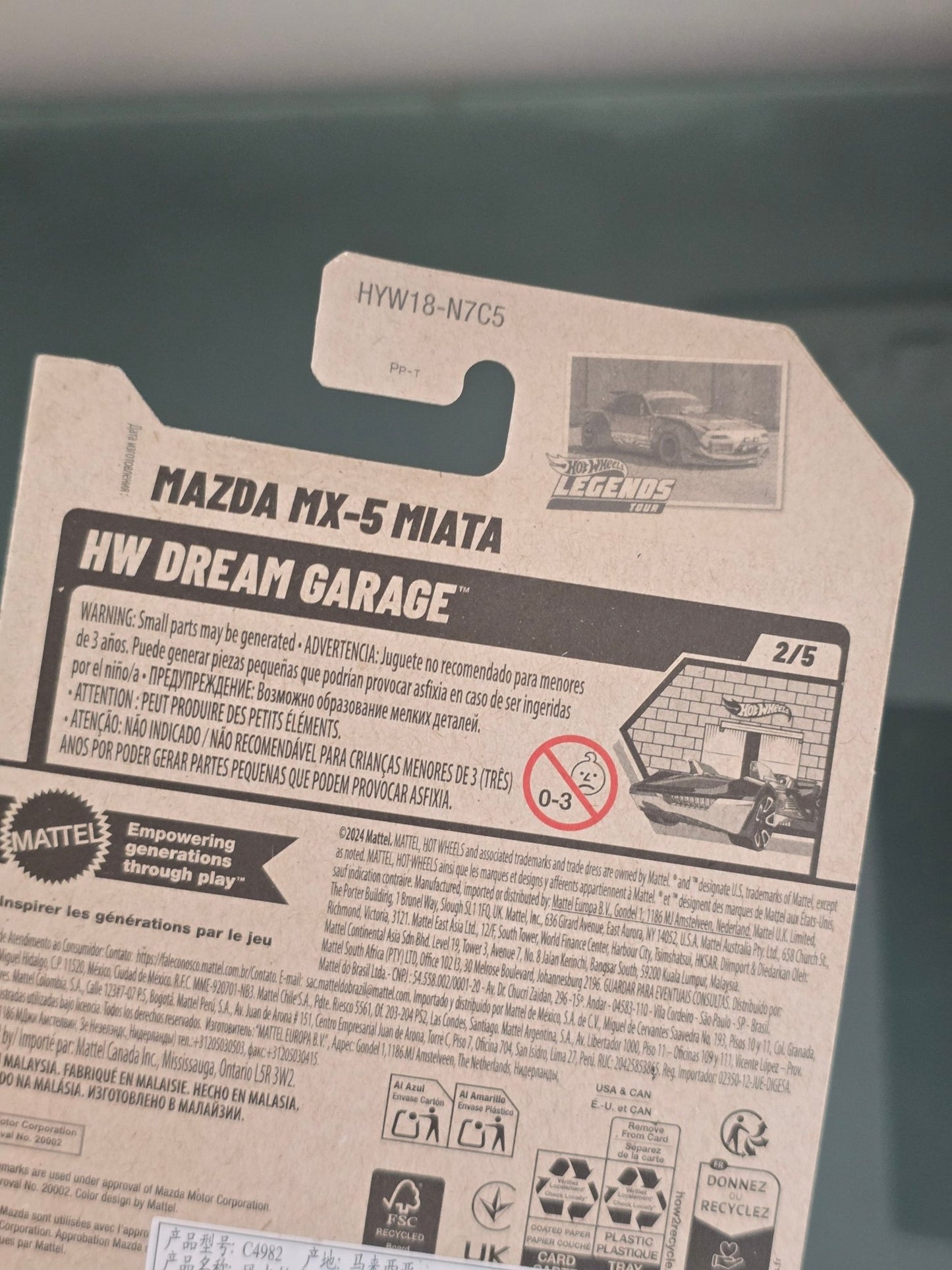 Hot Wheels Mazda MX - 5 Miata - Dark Grey (Imported) - Kinder Logs