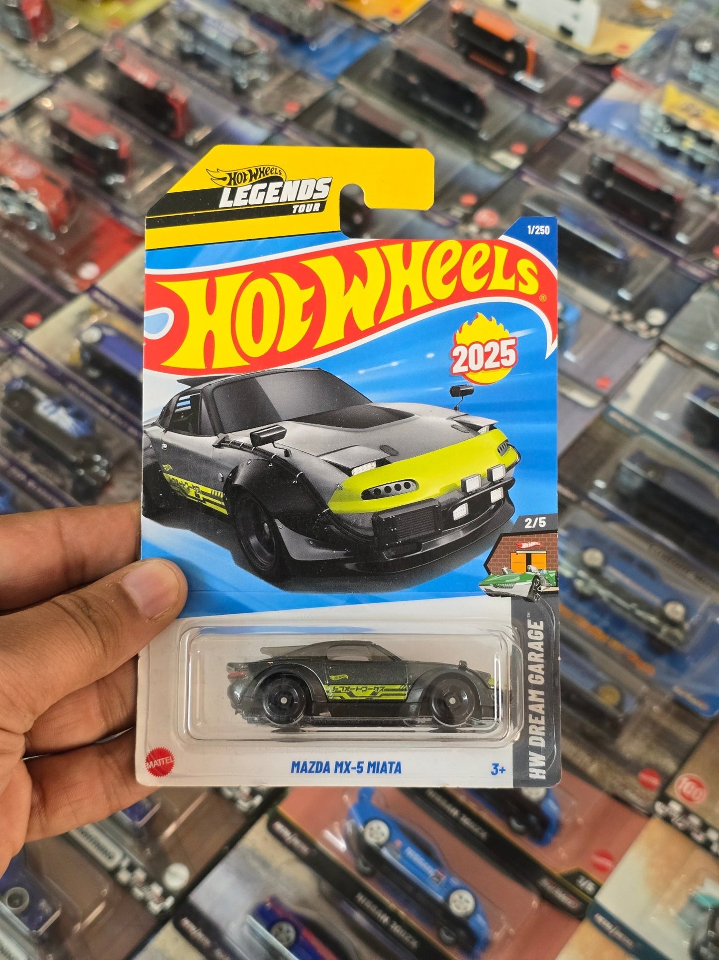 Hot Wheels Mazda MX - 5 Miata - Dark Grey (Imported) - Kinder Logs
