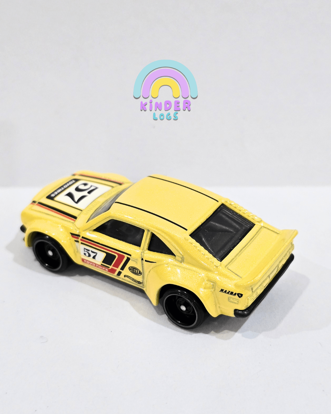 Hot Wheels Mazda RX - 3 - Yellow (Uncarded - New) - Kinder Logs