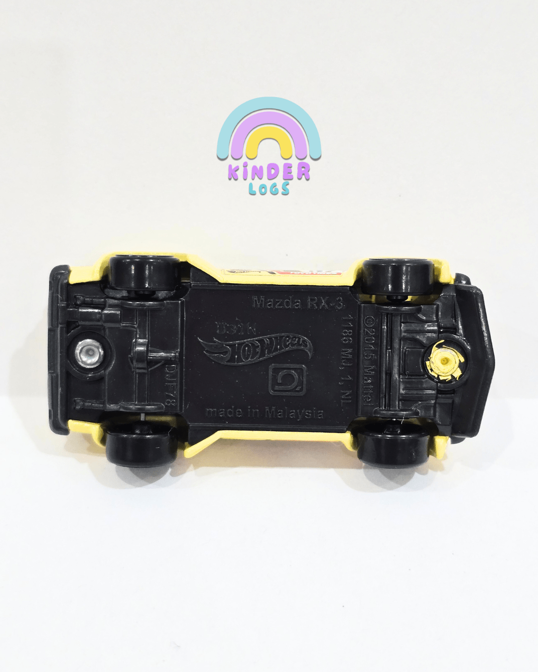 Hot Wheels Mazda RX - 3 - Yellow (Uncarded - New) - Kinder Logs