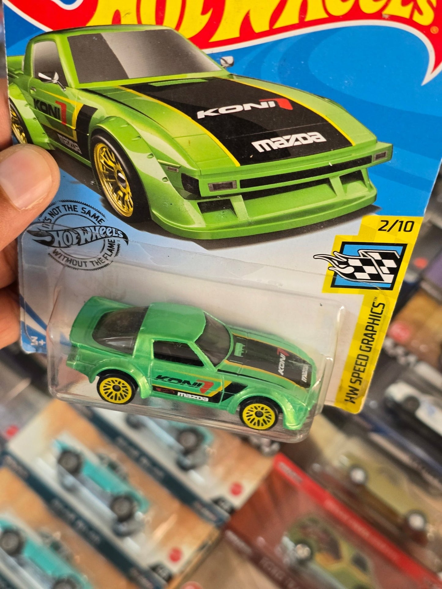 Hot Wheels Mazda RX - 7 Koni Edition (Green) - Kinder Logs