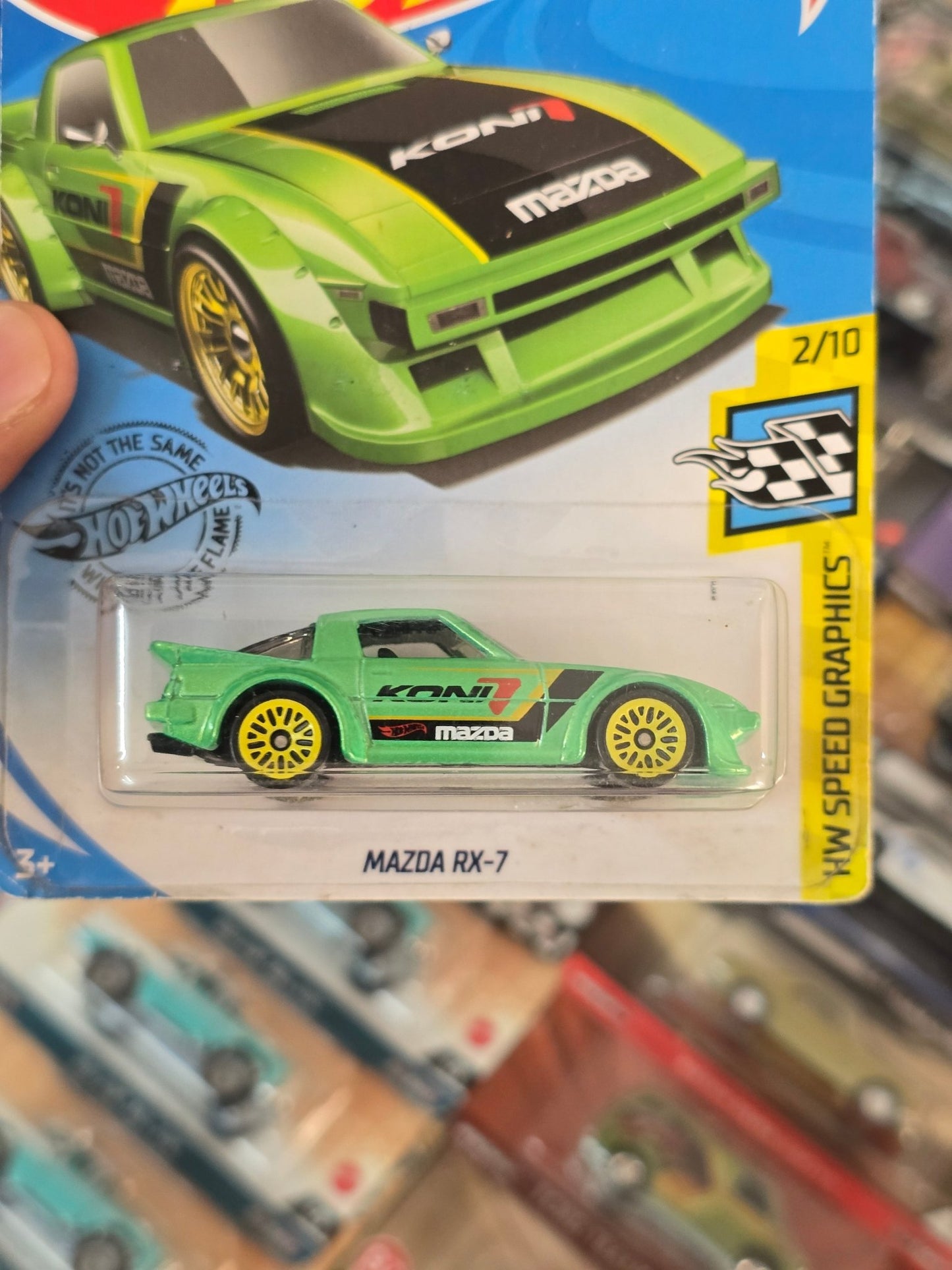 Hot Wheels Mazda RX - 7 Koni Edition (Green) - Kinder Logs