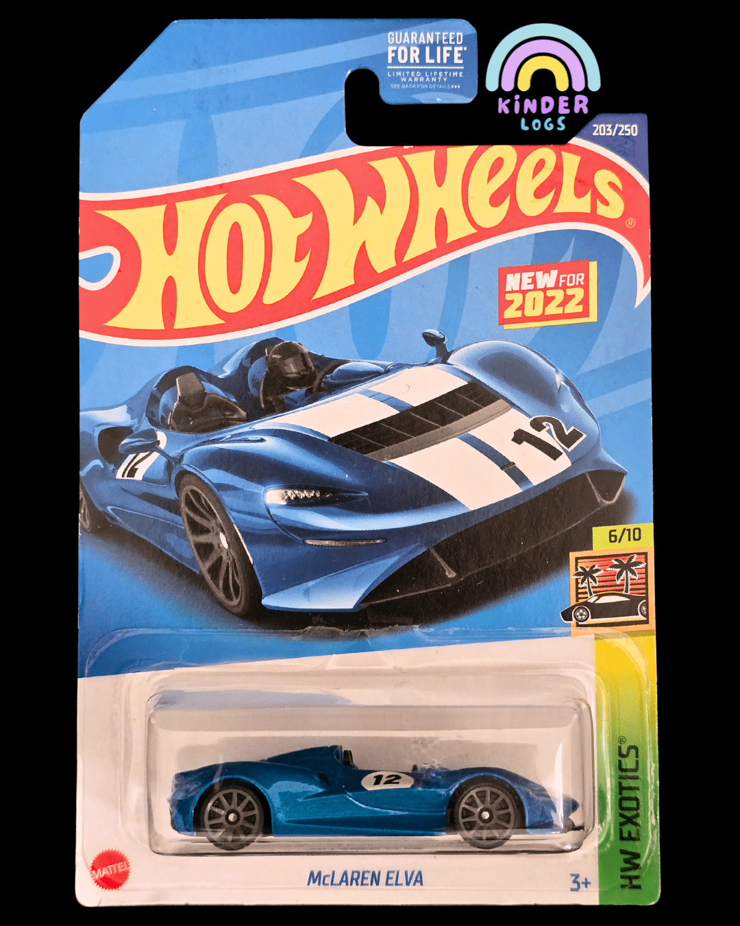 Hot Wheels McLaren Elva - Blue (Imported) - Kinder Logs