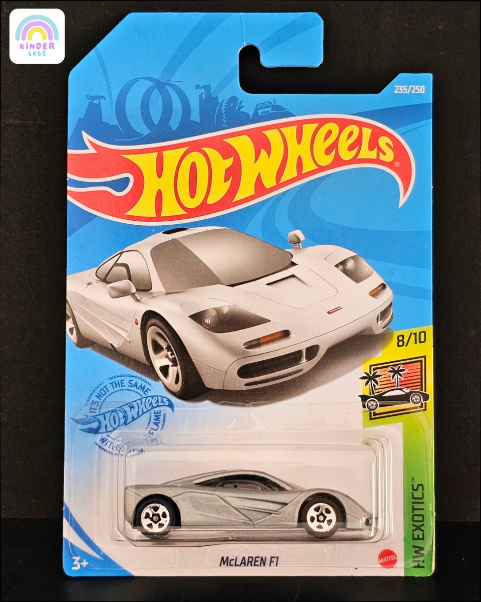 Hot Wheels McLaren F1 Supercar (Silver) - Kinder Logs