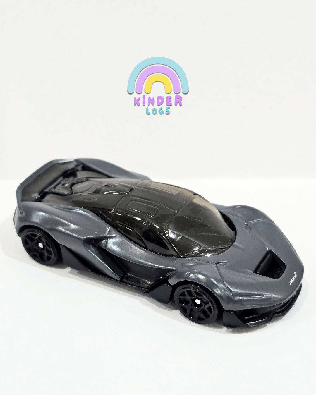 Hot Wheels McLaren W1 - Grey (Uncarded - New) - Kinder Logs
