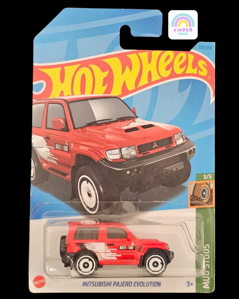 Hot Wheels Mitsubishi Pajero Evolution (Red) - Kinder Logs