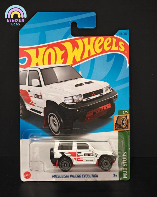 Hot Wheels Mitsubishi Pajero Evolution (White) - Kinder Logs