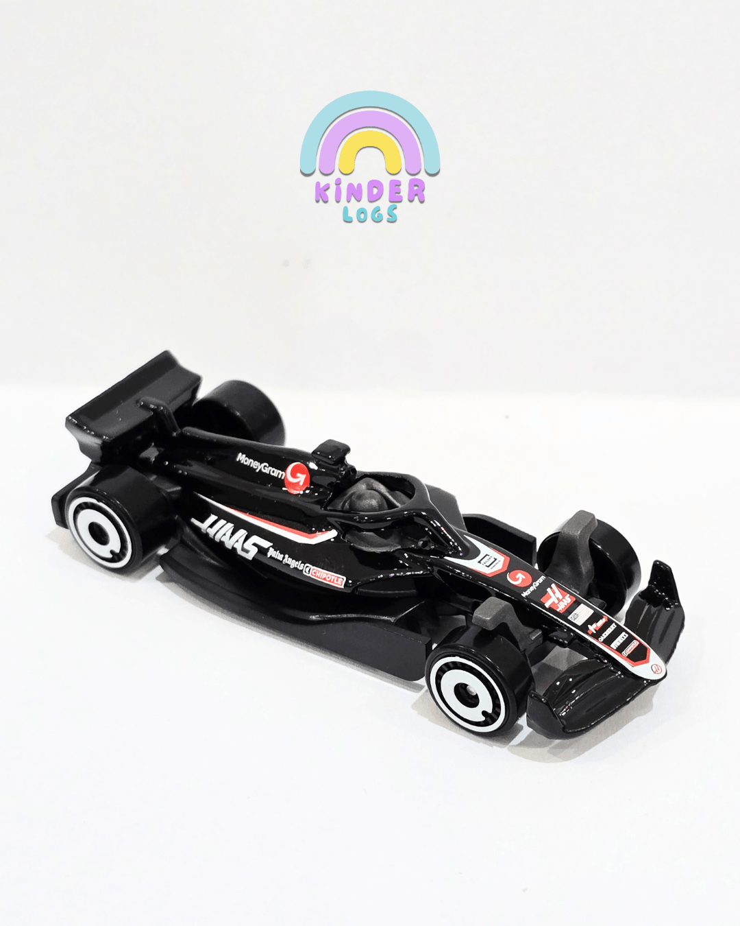Hot Wheels MoneyGram HAAS F1 Team Car (Uncarded) - Kinder Logs