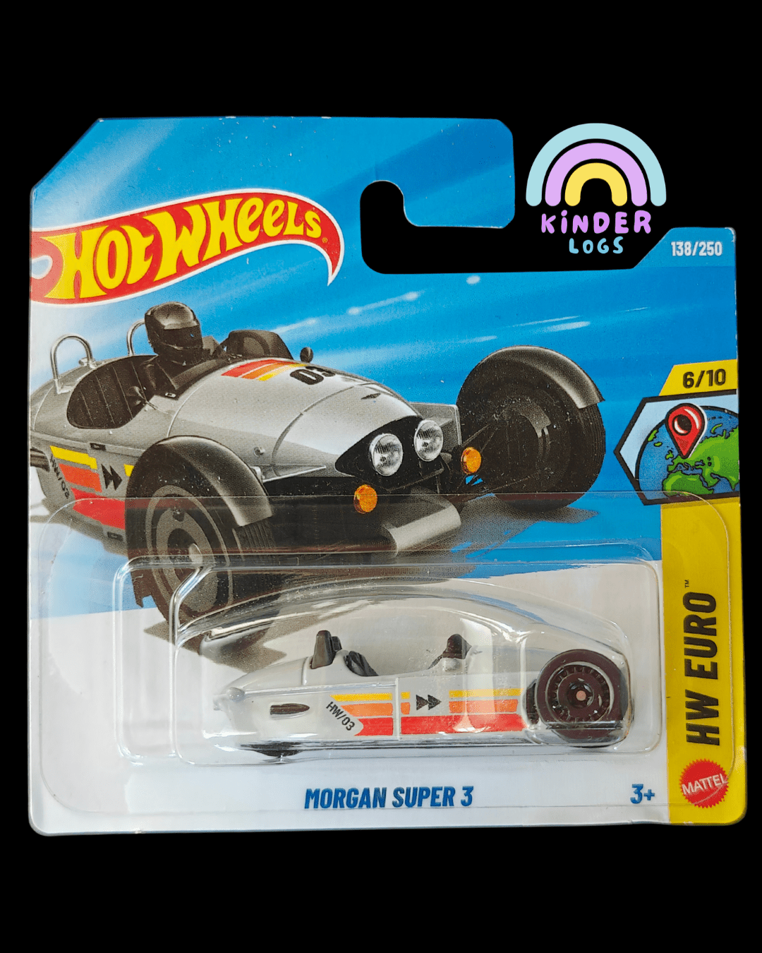 Hot Wheels Morgan Super 3 - Grey (Imported - Short Card) - Kinder Logs