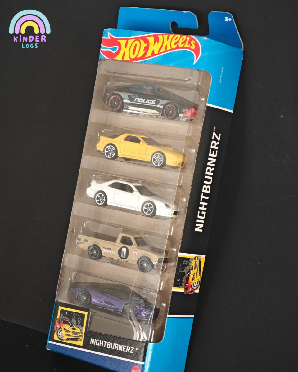 Hot Wheels Nightburnerz 5 Cars Pack - Kinder Logs