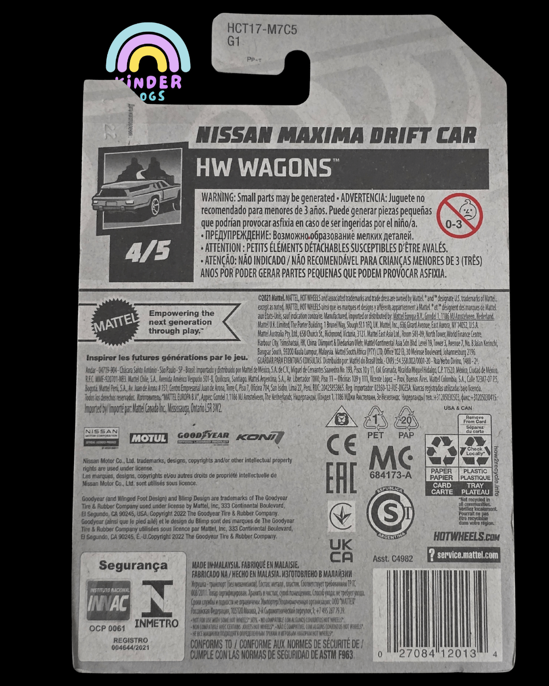 Hot Wheels Nissan Maxima Drift Car MOTUL Edition (Imported) - Kinder Logs