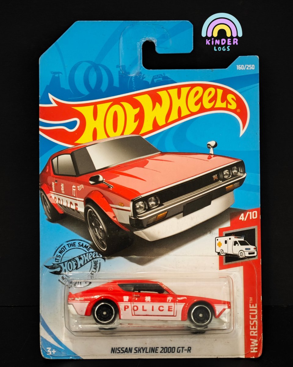 Hot Wheels Nissan Skyline 2000 GT - R Police Car - Kinder Logs