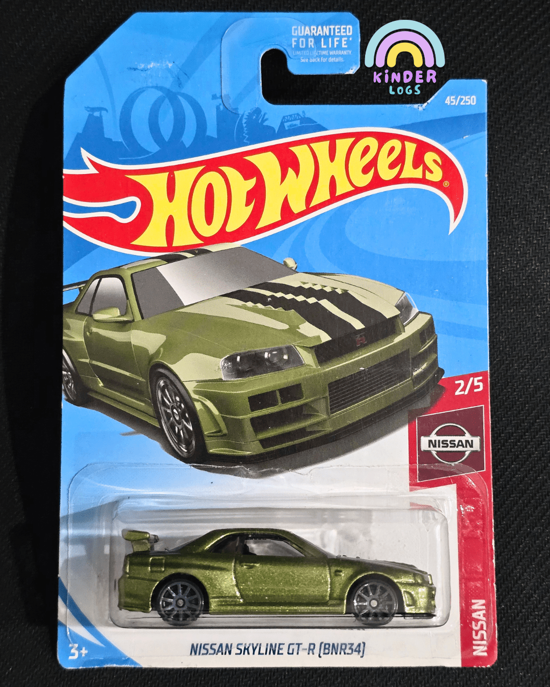 Hot Wheels Nissan Skyline GTR (BNR34) - Metallic Green (Imported) - Kinder Logs