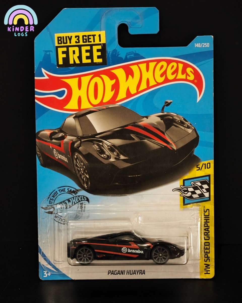 Hot Wheels Pagani Huayra Supercar (Black) - Kinder Logs