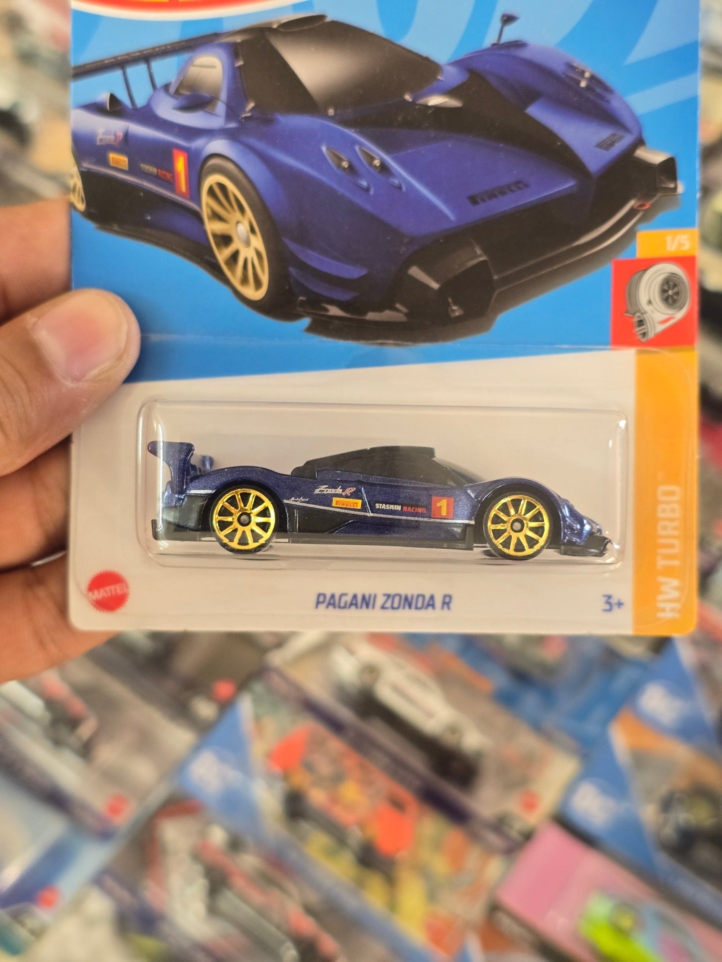 Hot Wheels Pagani Zonda R - Blue With Gold Wheels - Kinder Logs
