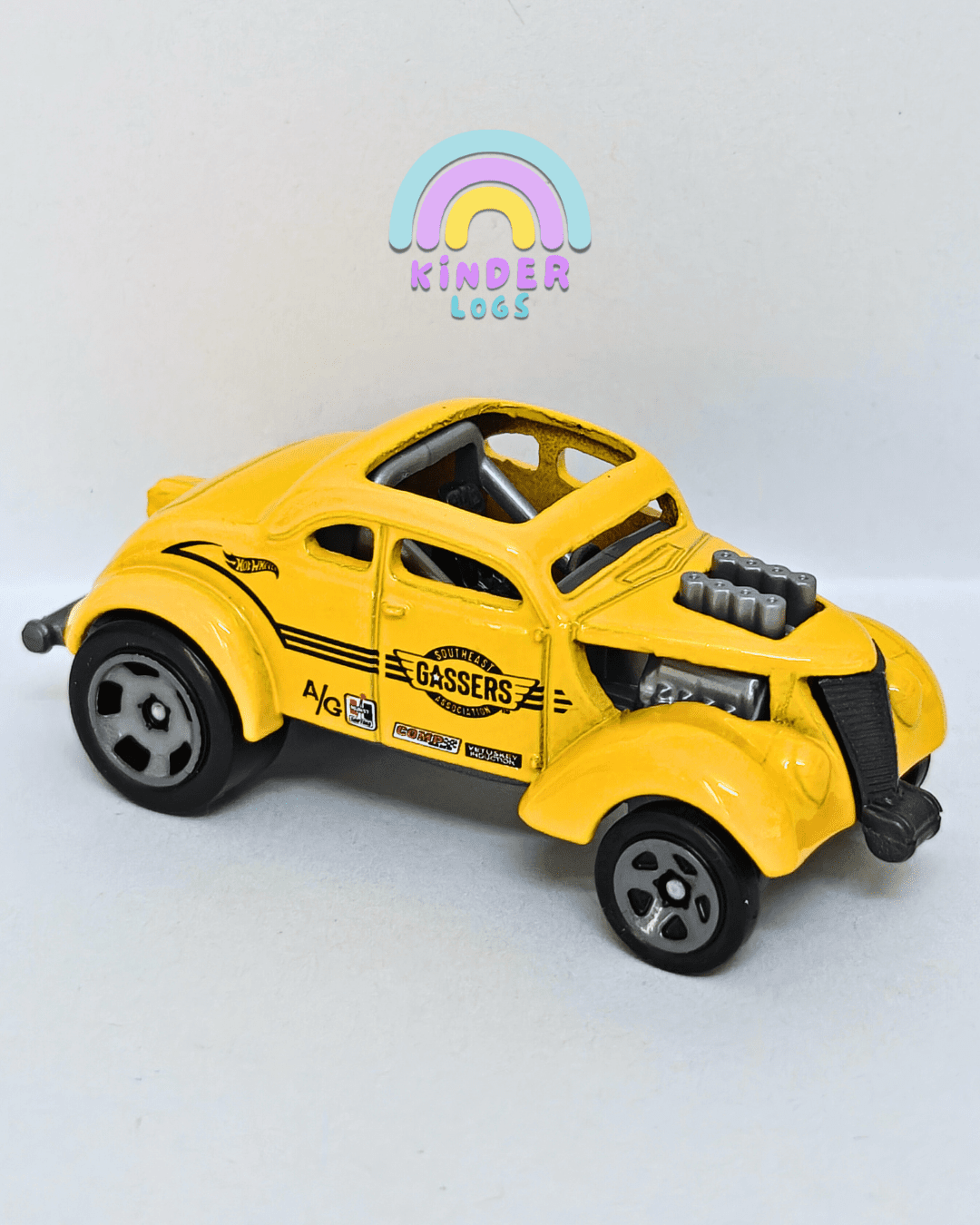 Hot Wheels Pass'N Gasser - Yellow (Uncarded - New) - Kinder Logs