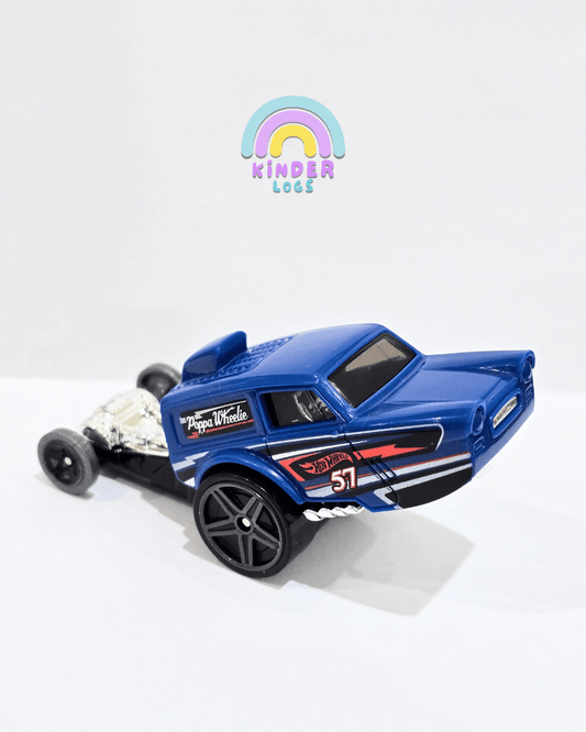 Hot Wheels Poppa Wheelie - Blue (Uncarded) - Kinder Logs