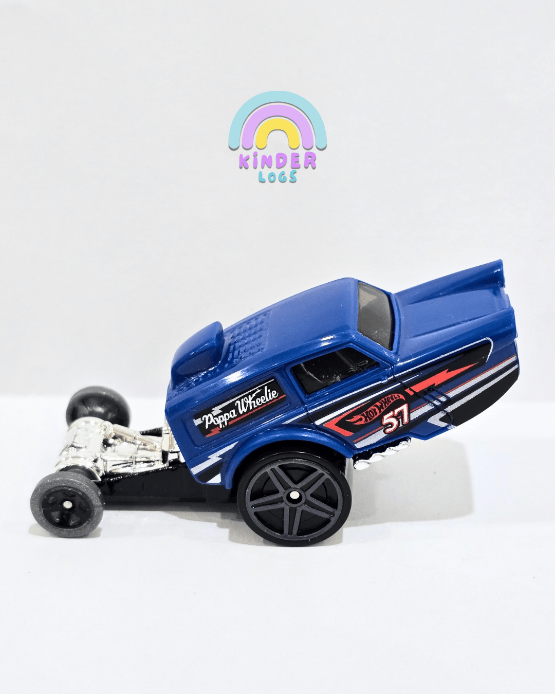 Hot Wheels Poppa Wheelie - Blue (Uncarded) - Kinder Logs