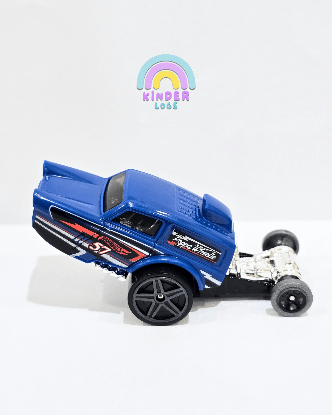 Hot Wheels Poppa Wheelie - Blue (Uncarded) - Kinder Logs