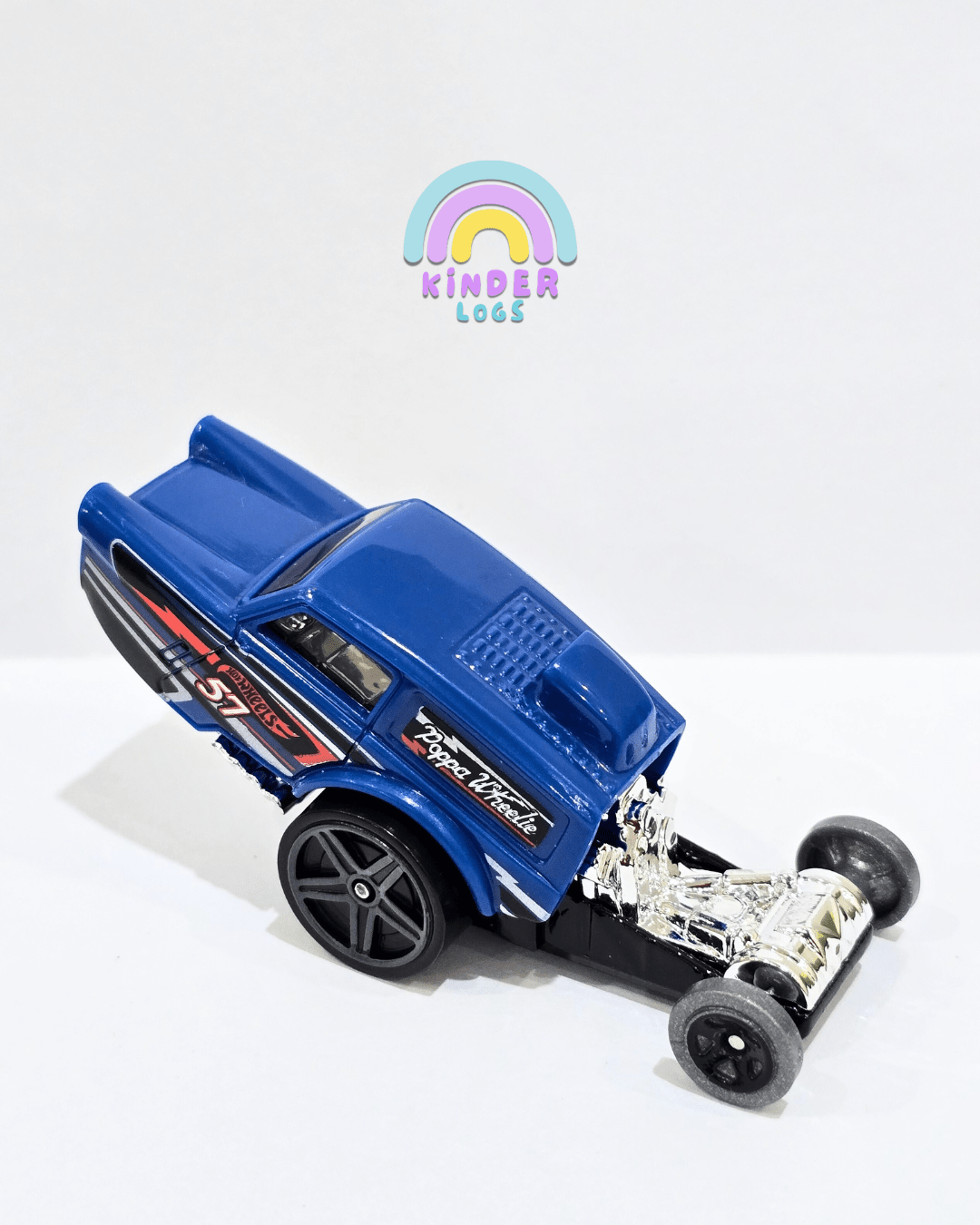Hot Wheels Poppa Wheelie - Blue (Uncarded) - Kinder Logs