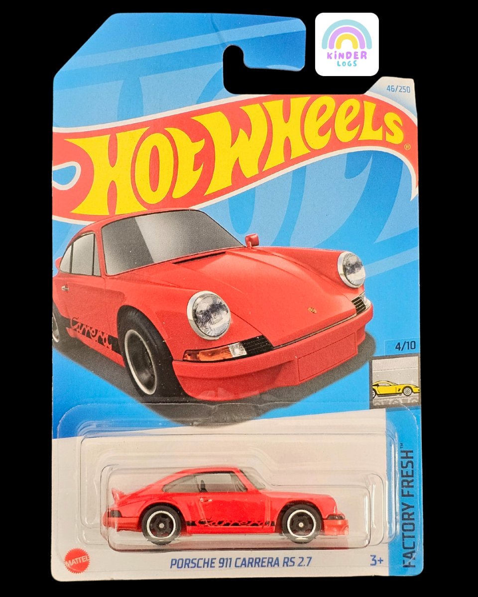 Hot Wheels Porsche 911 Carrera RS 2.7 - Red Color - Kinder Logs