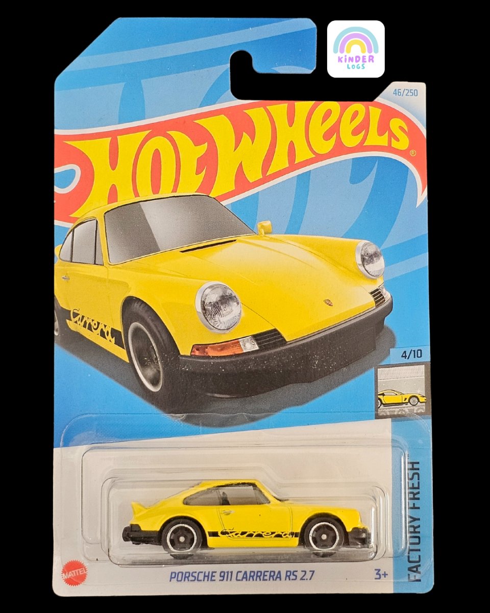 Hot Wheels Porsche 911 Carrera RS 2.7 - Yellow Color - Kinder Logs